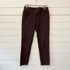 J.McLaughlin | Women’s Chocolate Brown Chino Straight Leg Cotton Blend Pants 8